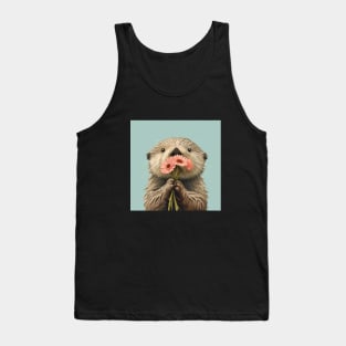 Floral Sea Otter Art Tank Top